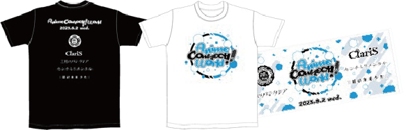 グッズ製造事業で販売しているTシャツとタオルのサンプル
